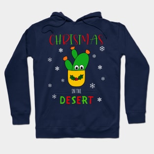 Christmas In The Desert - Opuntia Microdasys Cactus In Christmas Holly Pot Hoodie